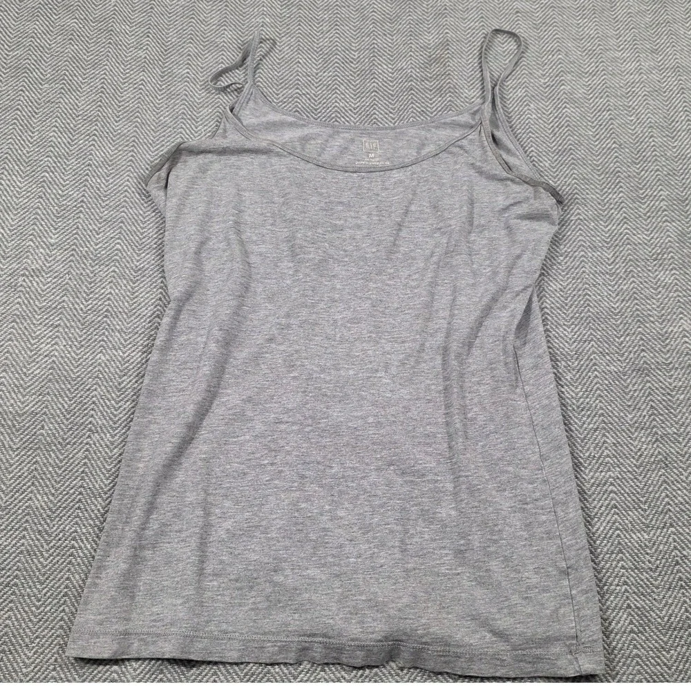 Gap Womens Heather Grey Spaghetti Strap Camisole Scoop Neck Tank Top Size M